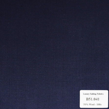 B51.041 Kevinlli V2 - Vải Suit 50% Wool - Xanh Navy Trơn